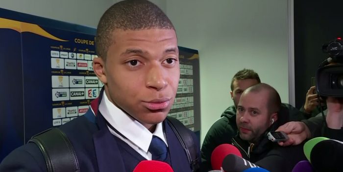 Kylian Mbappé zone mixte Monaco/PSG